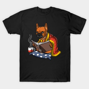 French Bulldog Book Reading Dog T-Shirt